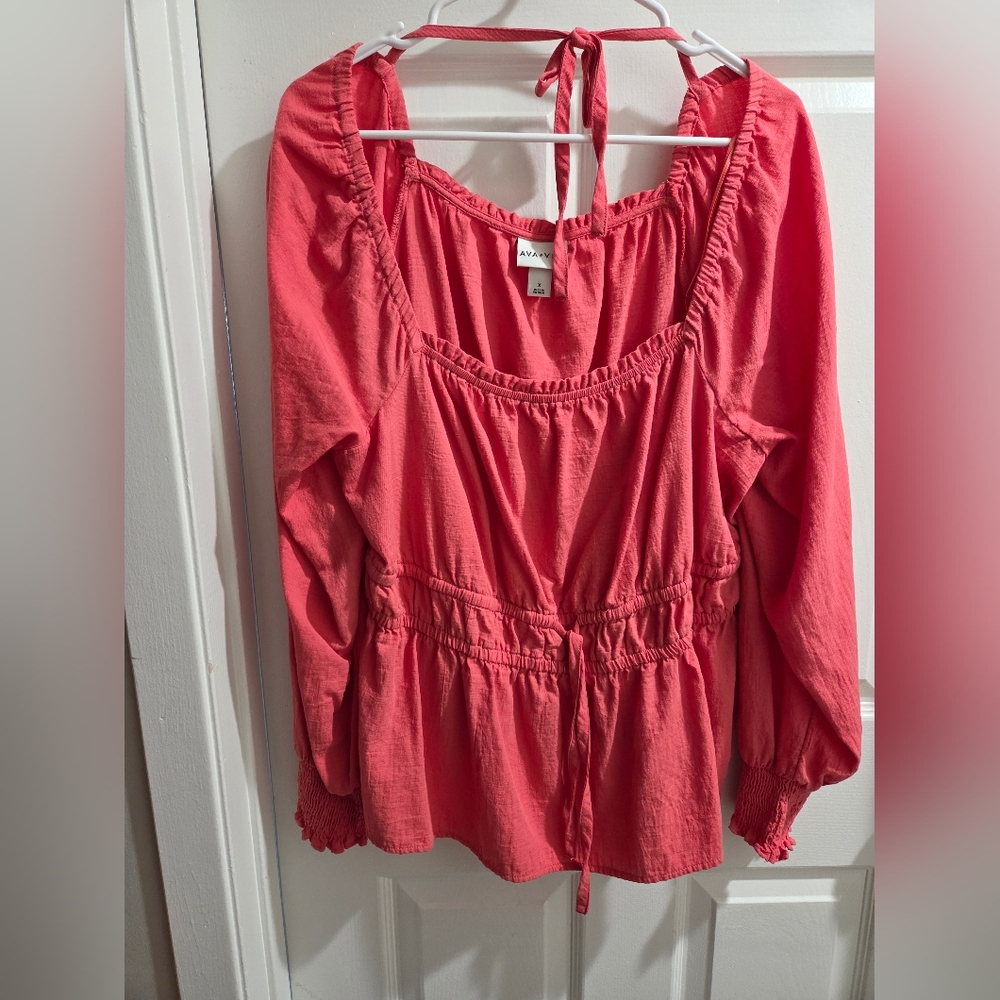 Ava & Viv Pink Long-Sleeve Blouse
